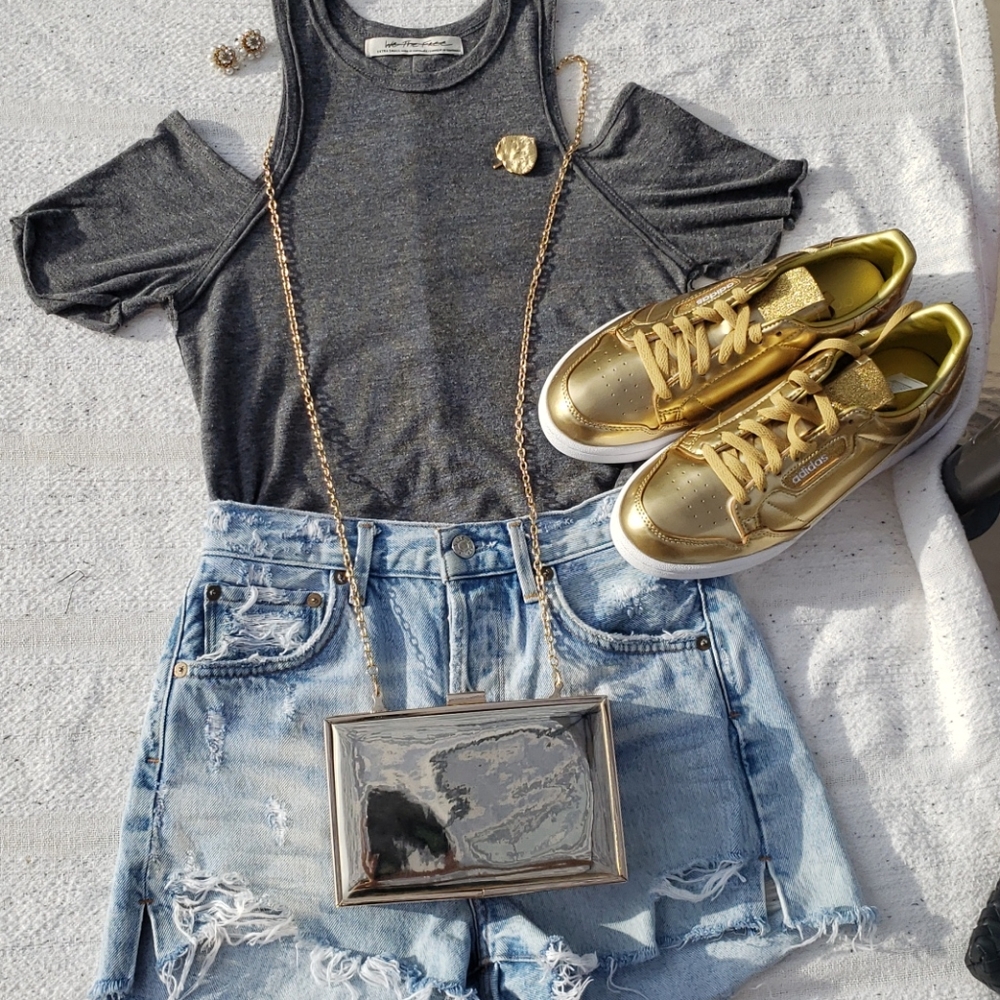 AGOLDE Parker Vintage Frayed-Hem Denim Shorts